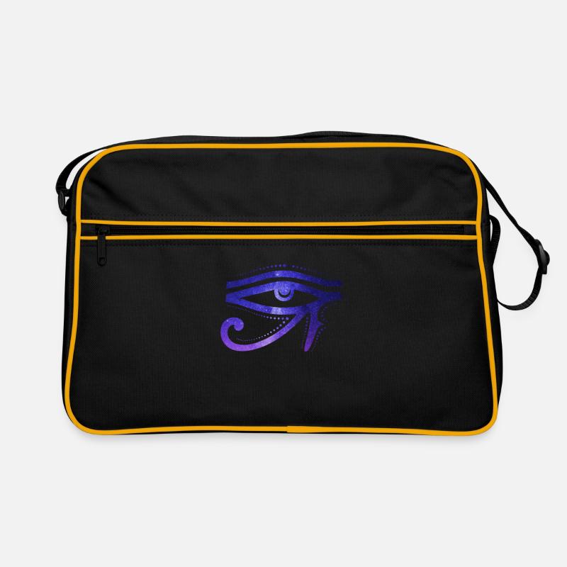 Œil cosmique Des Ra Hiéroglyphe égyptien - Sac Retro - noir/or