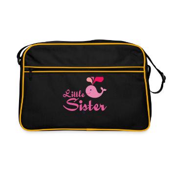 Kleine Schwester - Retro Tasche - Schwarz/Gold - Vorne