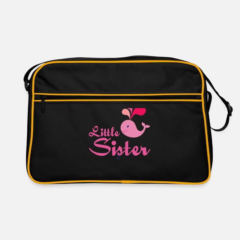Kleine Schwester - Retro Tasche - Schwarz/Gold
