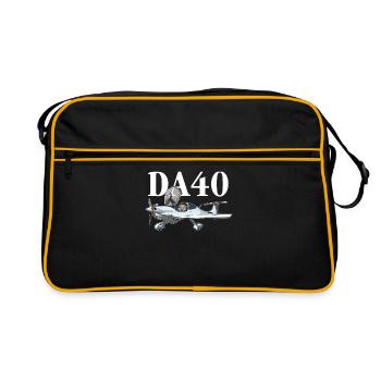 Flugzeug DA40 - Retro Tasche - Schwarz/Gold - Vorne