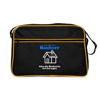 Men's builder Gift idea for house construction Topping-out ceremony - Retro Bag - black/gold - Front