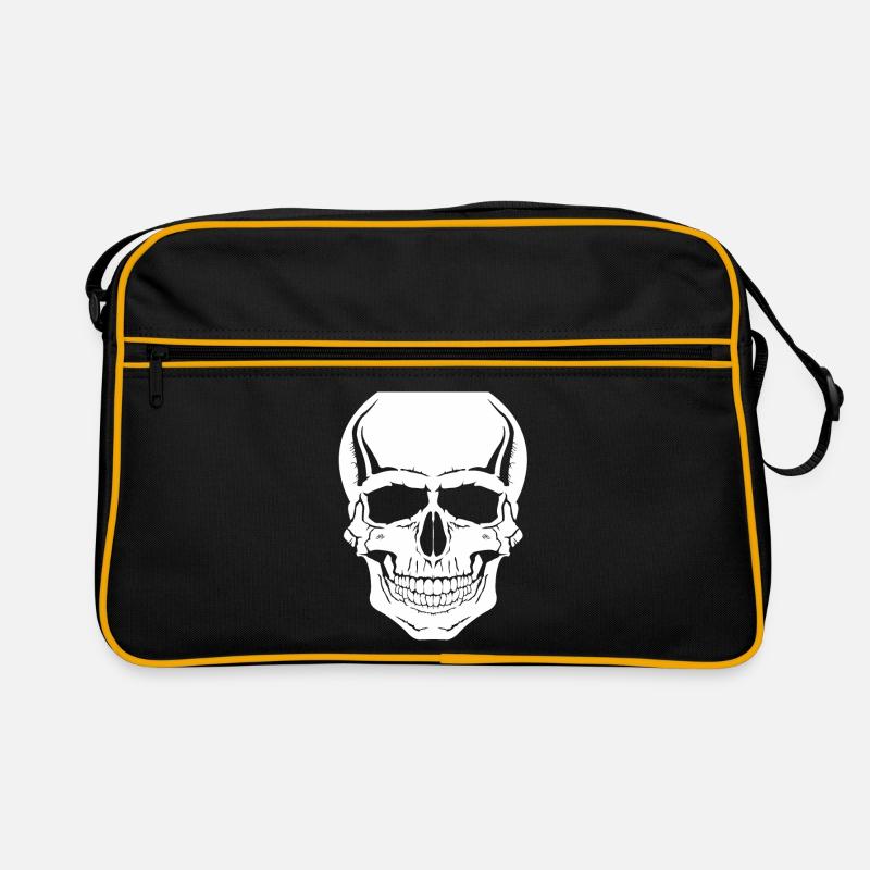 Crâne - Crâne - Crâne - Sac Retro - noir/or