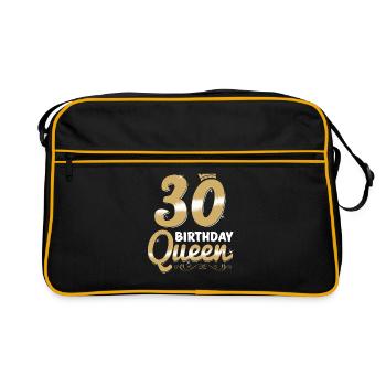 30 Birthday Queen - 30 years birthday - Retro Bag - black/gold - Front