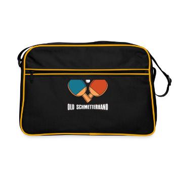 Vieux papillons - tennis de table - Sac Retro - noir/or - Devant