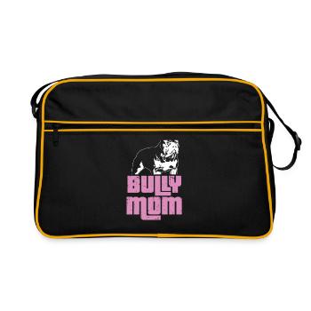 Bully Mom | Idée cadeau maman American Bully - Sac Retro - noir/or - Devant