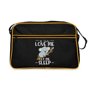 Long sleeper sleepyhead sleep shirt gift bed - Retro Bag - black/gold - Front