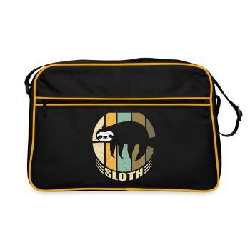 Sloth Retro Sloth Funny Gift Idea Present - Retro Bag - black/gold - Front