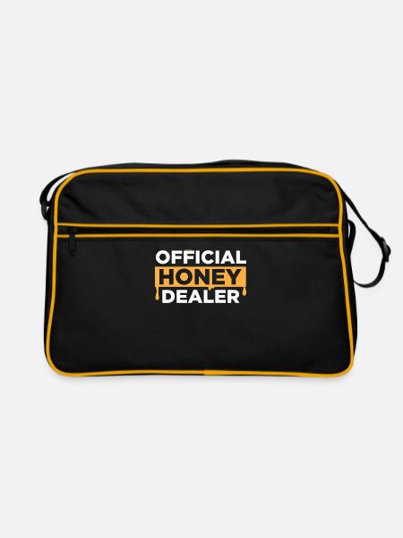 Official Honey Dealer - Beekeeper Honey Beekeeping - Retro Bag - black/gold - Front