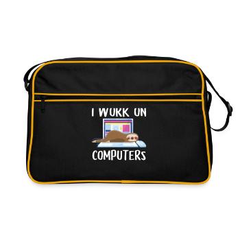I work on computers Computer Programer Geschen - Retro Bag - black/gold - Front