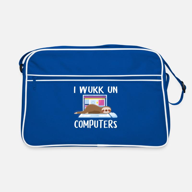 I work on computers Computer Programer Geschen Retro Bag
