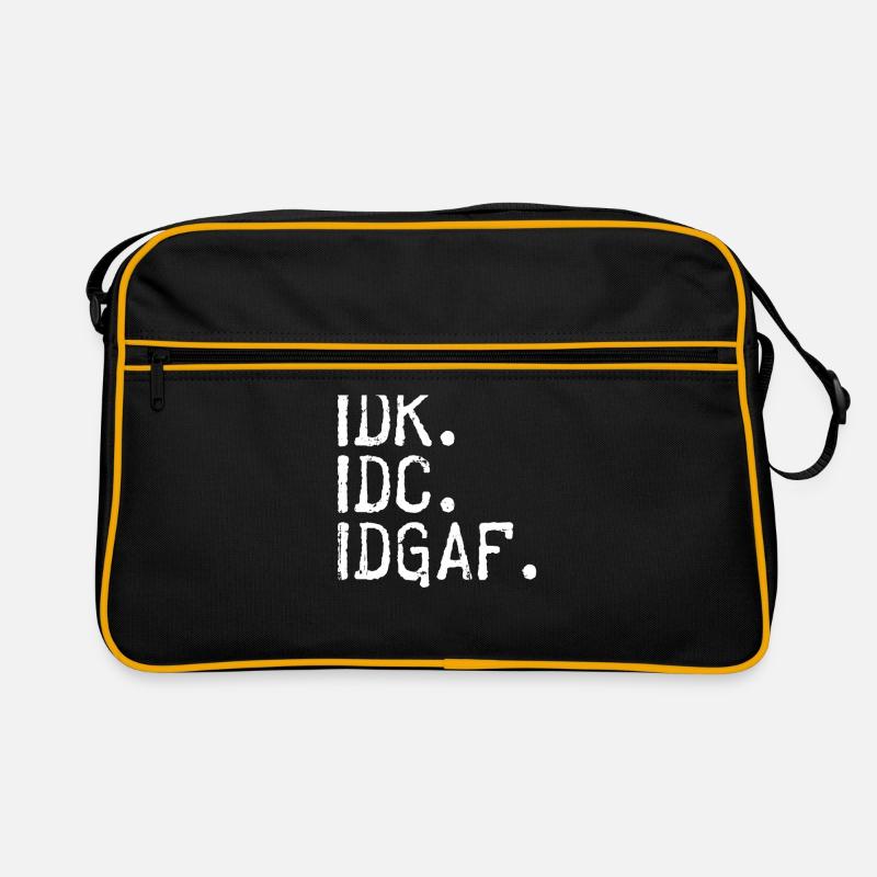 IDK IDC IDGAF I Don't Care I Don't know Retro Tasche