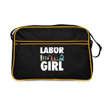Labor Girl Chemistry Student Laboratory Assistant - Retro Bag - black/gold - Front