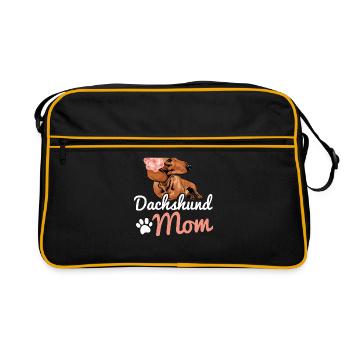 Teckel Maman Chien Idée cadeau Teckel - Sac Retro - noir/or - Devant