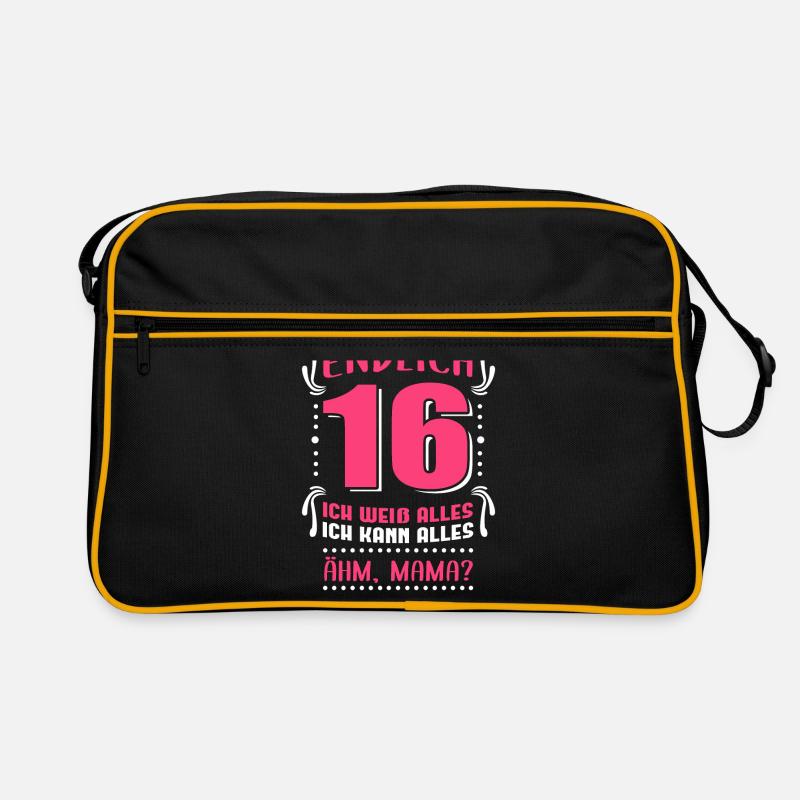 Endlich 16 Geburtstag | Geschenk Mädchen Retro Tasche