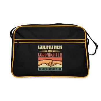 Parrain cadeau filleule parrain filleul - Sac Retro - noir/or - Devant