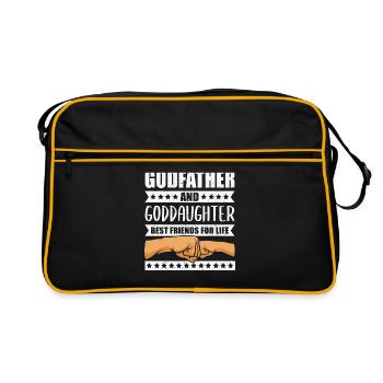 Parrain cadeau parrain filleule filleule - Sac Retro - noir/or - Devant