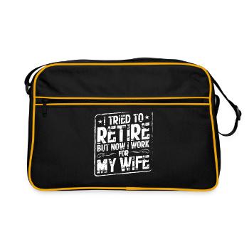 Retraité cadeau drôle pension pension - Sac Retro - noir/or - Devant
