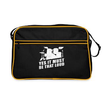 Batterie batteur batteur cadeau batteur - Sac Retro - noir/or - Devant
