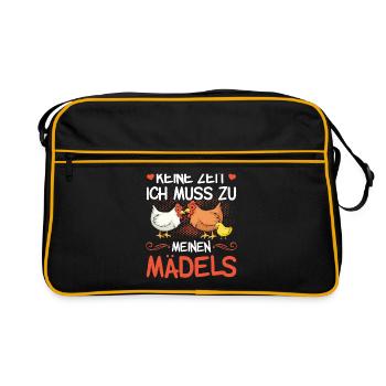 Chickens chicken farmer chicken gift chicken lover - Retro Bag - black/gold - Front