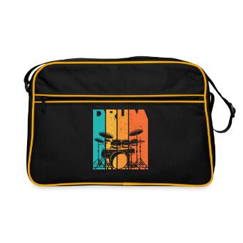 Batterie batteur cadeau batteur batterie - Sac Retro - noir/or - Devant