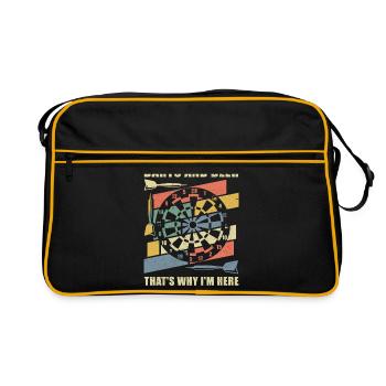 Darts darts darts dart player gift dart board - Retro Bag - black/gold - Front