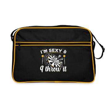 Fléchettes | Fléchettes Fléchettes Fléchettes cadeau joueur de fléchettes - Sac Retro - noir/or - Devant