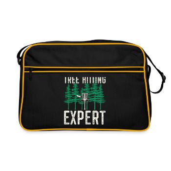Disc Golf Discgolf | Discgolfspieler Geschenk - Retro Tasche - Schwarz/Gold - Vorne