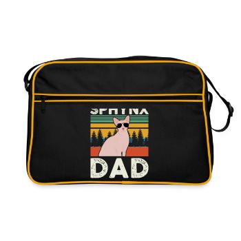 Sphynx papa | Sphinx chat cadeau propriétaire de chat - Sac Retro - noir/or - Devant