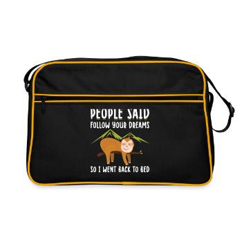 Sloth morning muffle pajama long sleeper gift - Retro Bag - black/gold - Front
