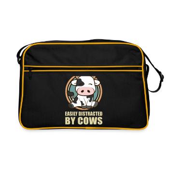 Vache vache vache vaches vaches amoureux de vaches cadeau - Sac Retro - noir/or - Devant