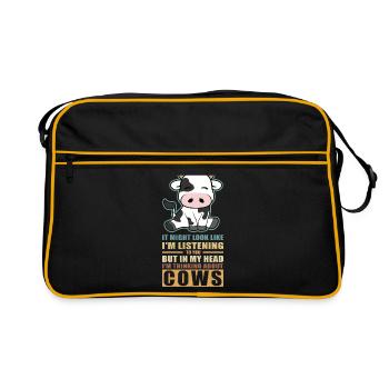 Vache vache | Vaches vaches de vaches amoureux de vaches - Sac Retro - noir/or - Devant