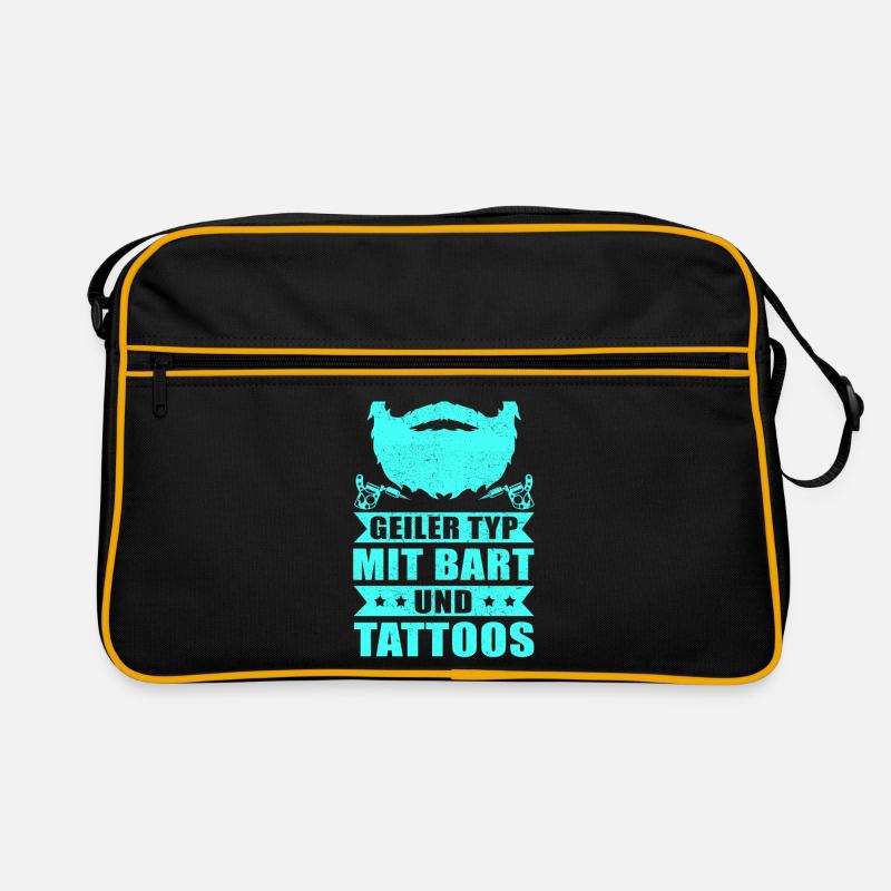 Geiler Typ mit Bart Tattoos Bartig Bärte Geschenk Retro Tasche