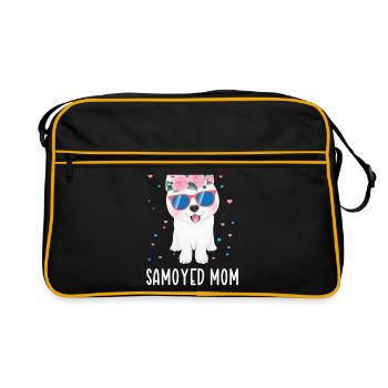 Cadeau Samoyède Mama Samoyède Chien Samoyède - Sac Retro - noir/or - Devant