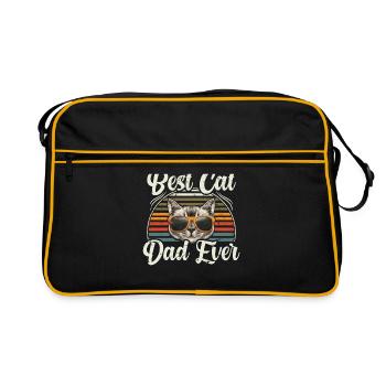 Meilleur Cat Dad Ever Félins - Sac Retro - noir/or - Devant