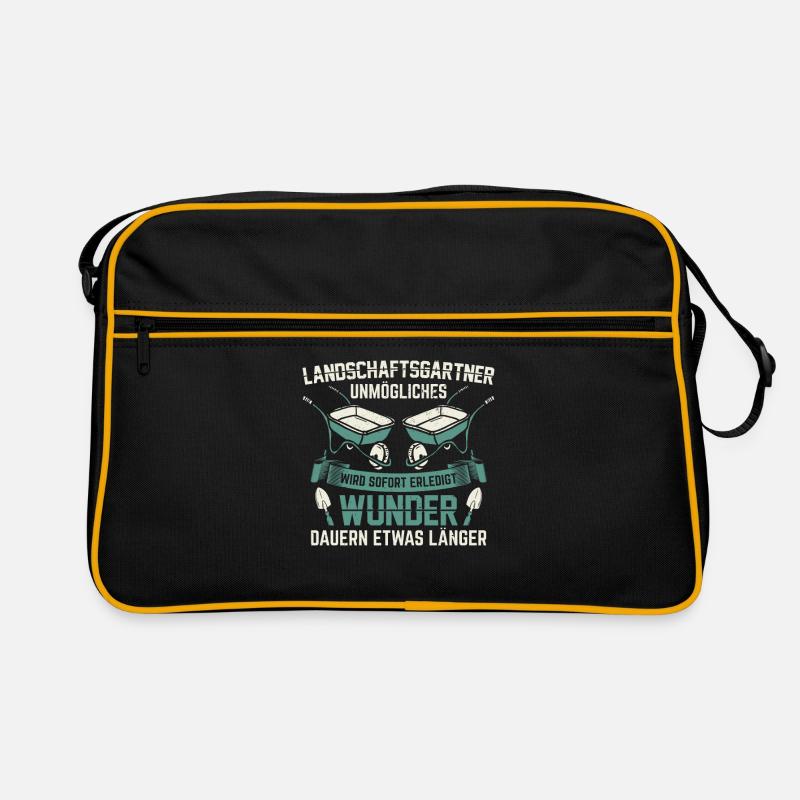 Landschaftsgärtner Gärtner | Gartenbau Geschenk - Retro Tasche - Schwarz/Gold