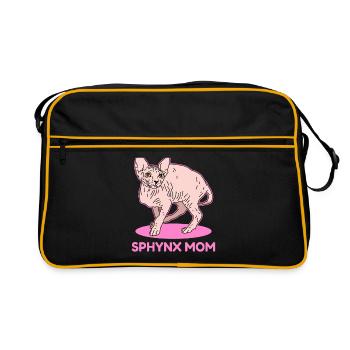 Sphynx mom Sphynx chat | Sphinx cadeau de chat - Sac Retro - noir/or - Devant