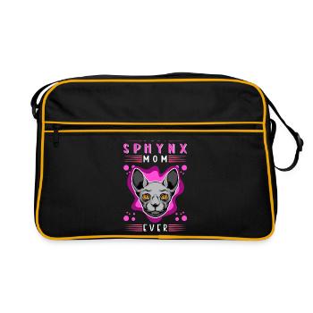 Sphynx mom chat Sphinx propriétaire de chat cadeau - Sac Retro - noir/or - Devant