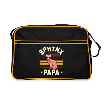 Sphynx papa Sphynx chat cadeau de chat - Sac Retro - noir/or - Devant
