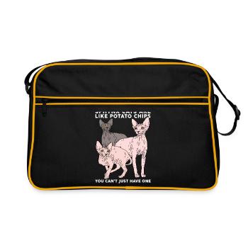 Sphynx Chats Sphinx | Cadeau de propriétaire de chat - Sac Retro - noir/or - Devant