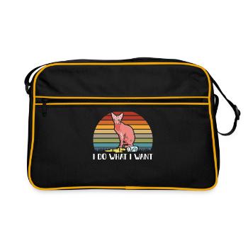 Sphynx chat Sphinx cadeau amoureux des chats - Sac Retro - noir/or - Devant