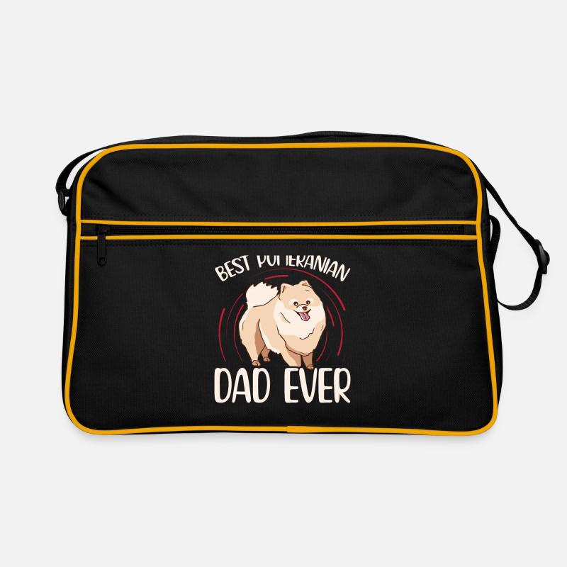 Zwergspitz Pomeranian Dad | Hundepapa Geschenk Retro Tasche