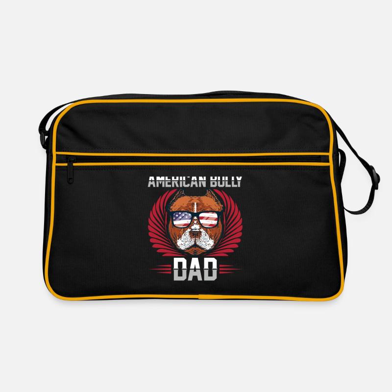 American Bully Dad Hundebesitzer | Hunde Geschenk Retro Tasche