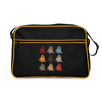 Basset Hound | Chien chien cadeau - Sac Retro - noir/or - Devant