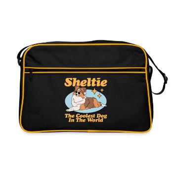 Sheltie Shetland Sheepdog cadeau chiens - Sac Retro - noir/or - Devant