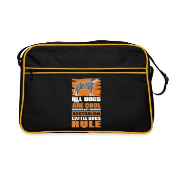 | australienne des chiens de bétail Cadeau chien Blue Heeler - Sac Retro - noir/or - Devant