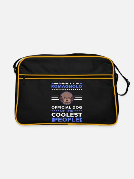 Lagotto Romagnolo Dog Owner Gift - Retro Bag - black/gold - Front