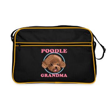 Caniche Grand-mère Chien Siège Maîtresse Cadeau - Sac Retro - noir/or - Devant