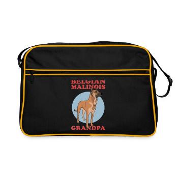 Malinois Belge Grand-père Berger Belge - Sac Retro - noir/or - Devant