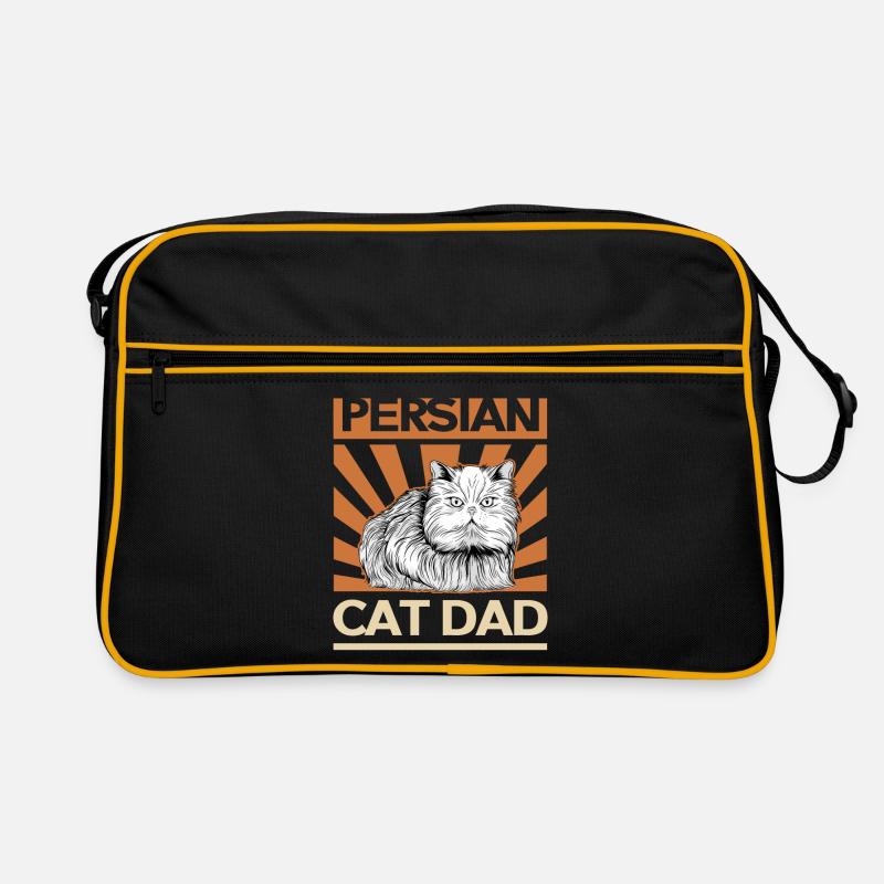 Chat persan chat papa | Cadeau de propriétaire de chat Sac Retro