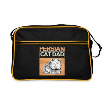 Chat persan | Chat papa chat propriétaire cadeau - Sac Retro - noir/or - Devant